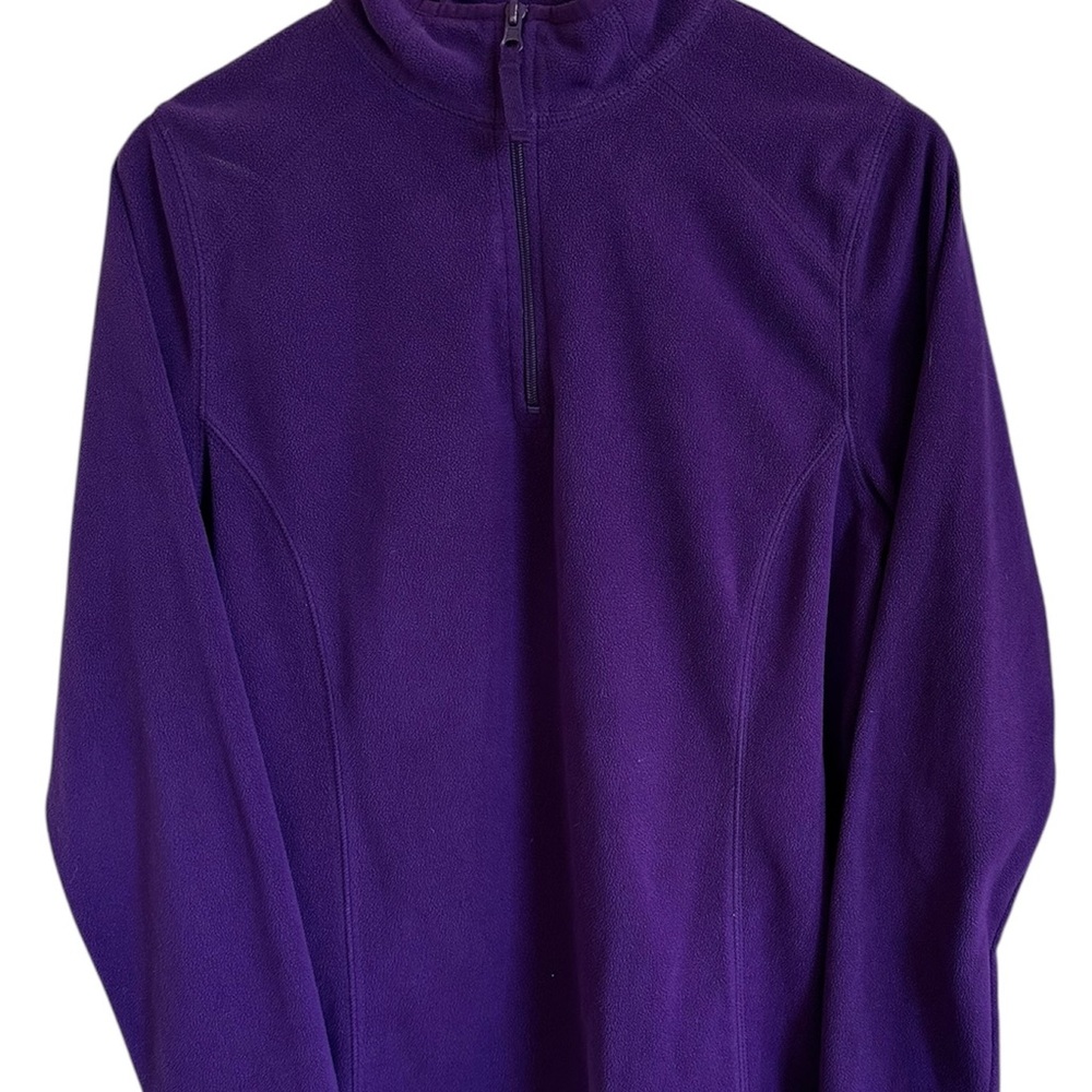 Made for Life purple fleece pullover sweatshirt top quarter zip women L